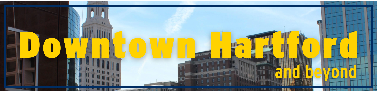 downtown hartford with buildings graphic